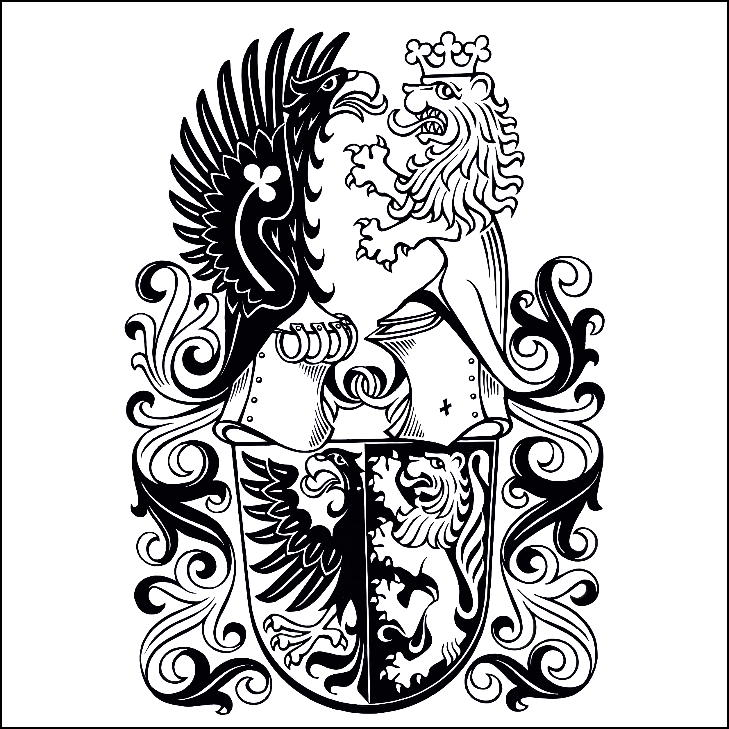 Wappen mit zwei Helmen Nr.5 Wappen mit zwei Helmen Nr.5